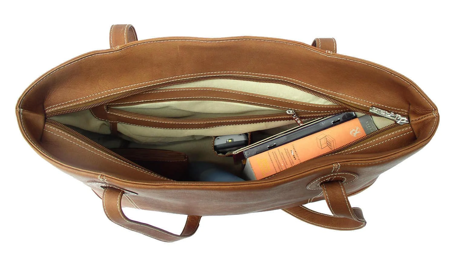 Piel Leather Shopping Tote - Premium Ladies Zip-Top Handbag with Detachable Coin Pouch 4 Piel Leather Shopping Tote - Premium Ladies Zip-Top Handbag with Detachable Coin Pouch - Image 2