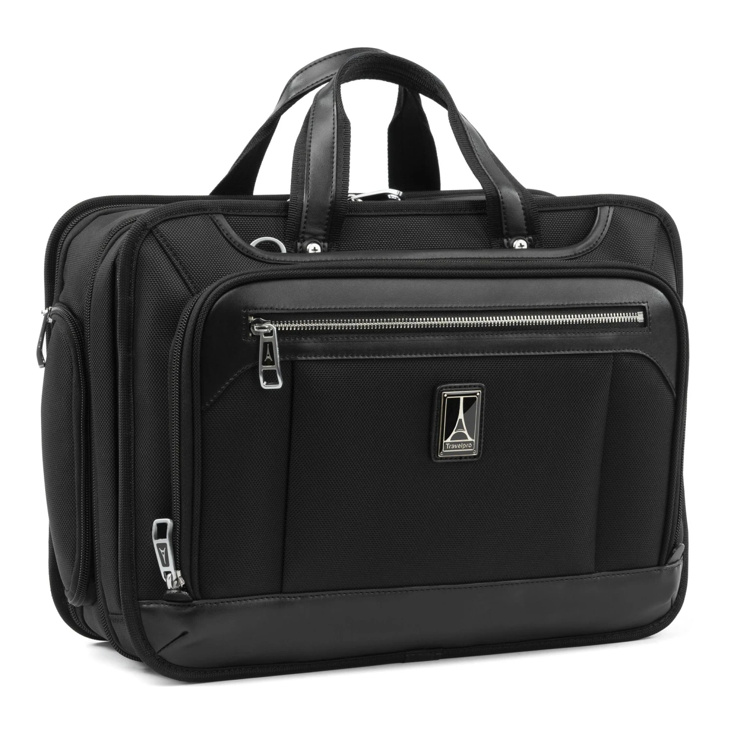 Travelpro Platinum Elite Shadow Black Expandable Business Brief – Premium 15.6" Laptop Bag with Leather Accents 7 Travelpro Platinum Elite Shadow Black Expandable Business Brief – Premium 15.6" Laptop Bag with Leather Accents - Image 5
